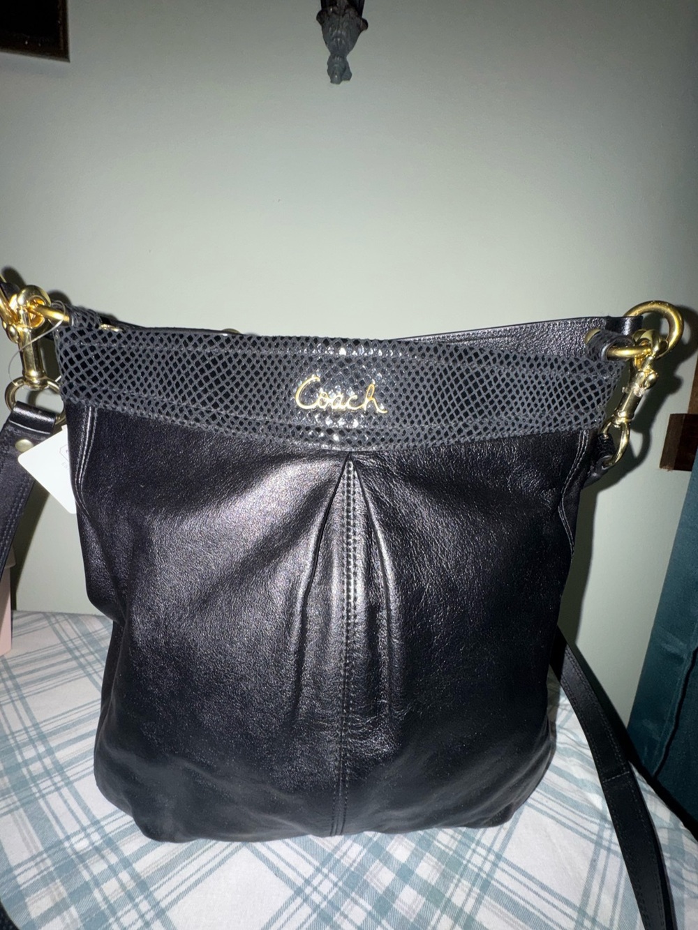 NWT Coach Ashley Hippie Hobo Crossbody Black Leather 2012